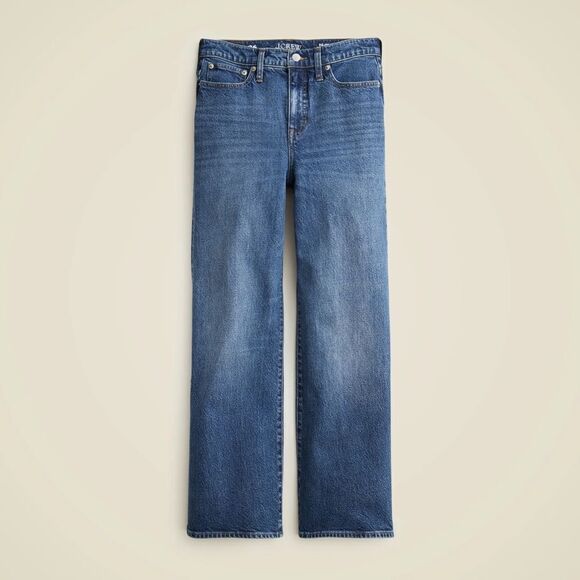 NWT J CREW High-rise slim wide jean in 1996 semi-stretch in dark wash - Picture 4 of 7